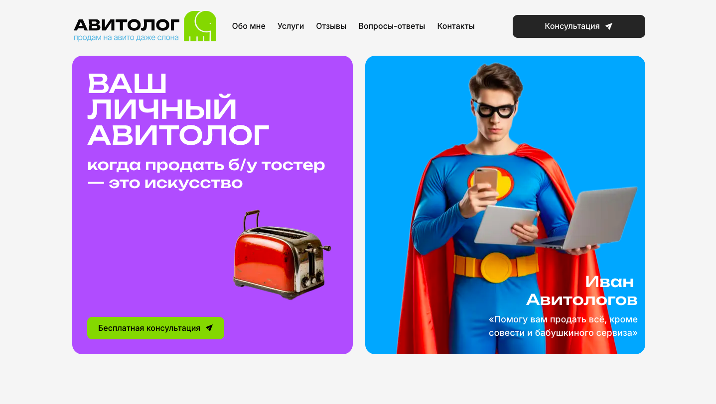 Шаблон сайта для авитолога
